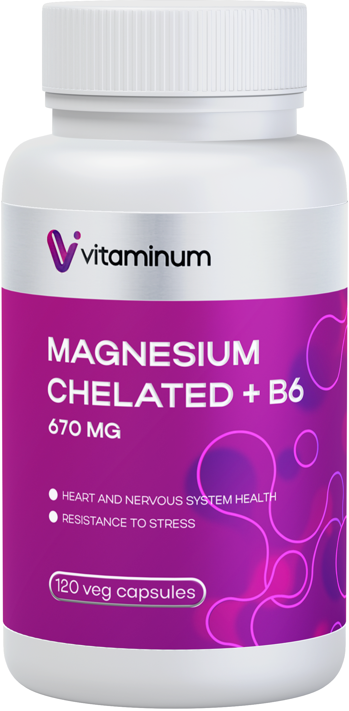  Vitaminum МАГНИЙ ХЕЛАТ + витамин В6 (670 MG) 120 капсул 800 мг  в Феодосии